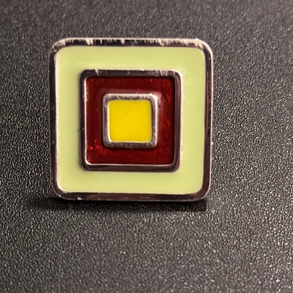 Vintage 90s Colette Malout for Hard Candy 1” square enameled ring